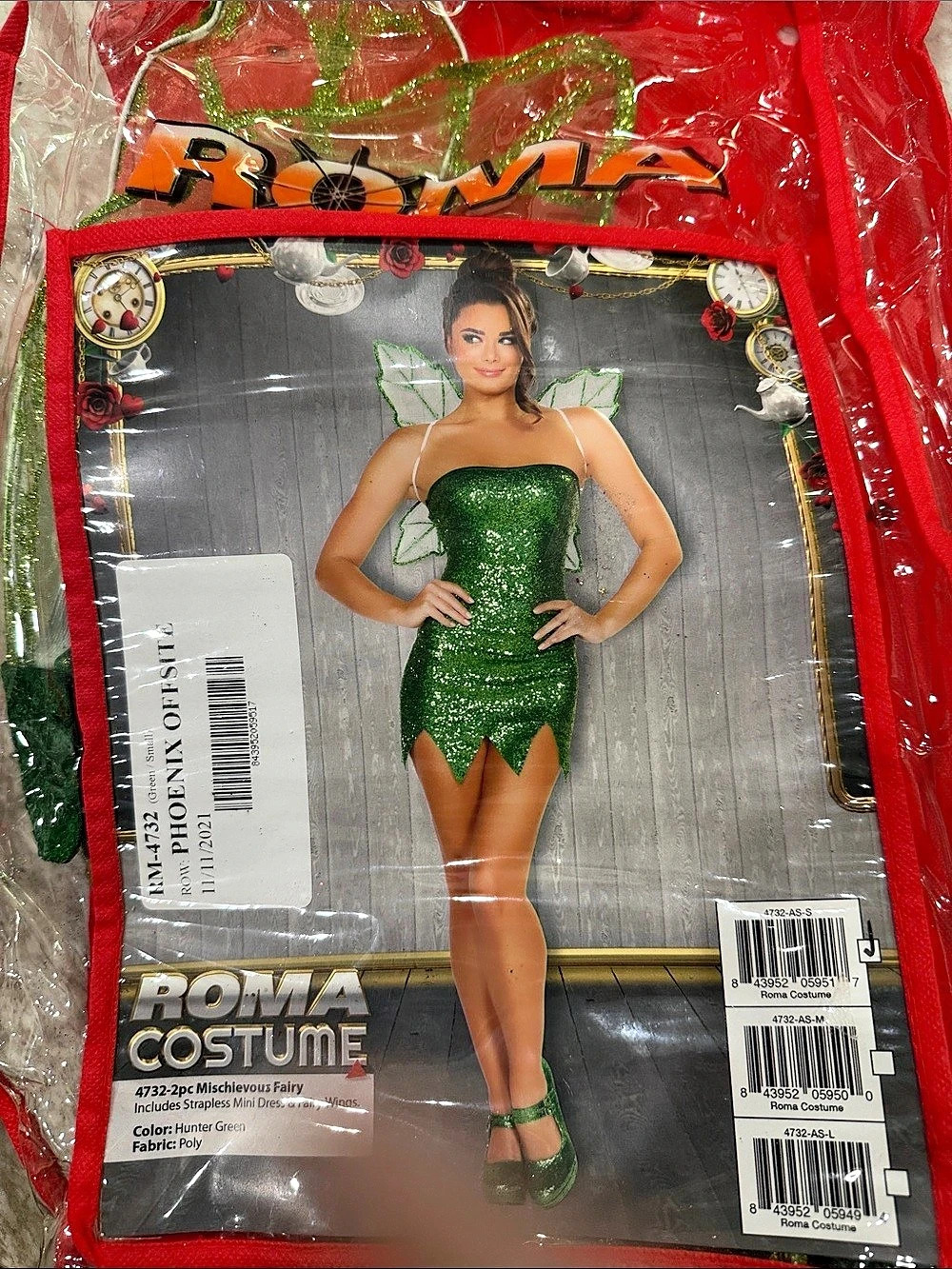 Roma Costume 2pc Mischievous Fairy Green Fairy Costume